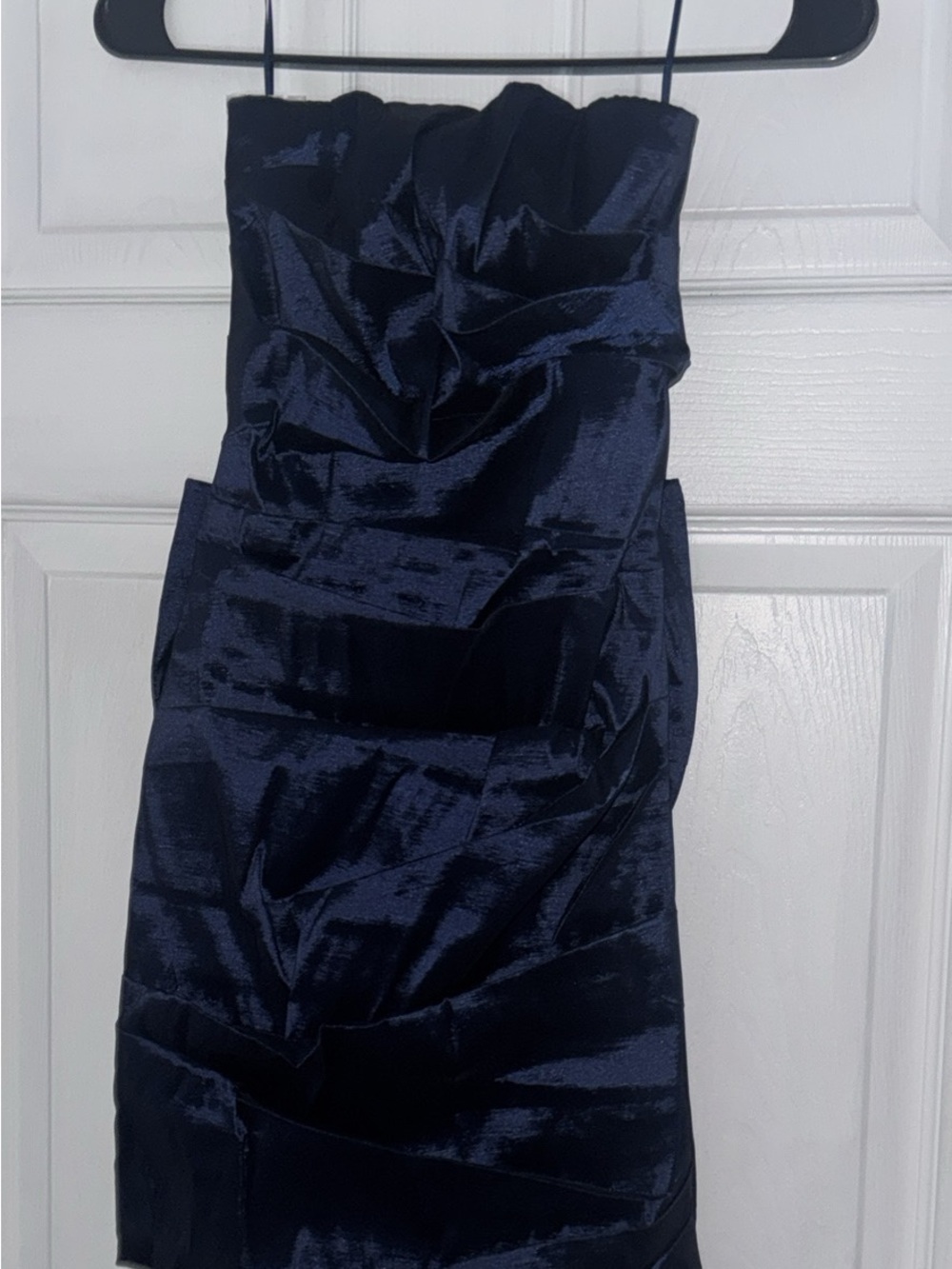 Strapless Shimmery Navy Cocktail Dress